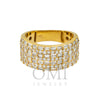 14K GOLD ROUND AND BAGUETTE DIAMOND BAND RING 1.86 CTW