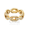 14K GOLD BAGUETTE AND ROUND DIAMOND OPEN LINK RING 0.89 CT
