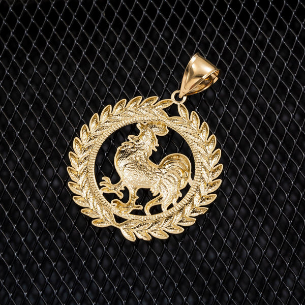 18k Gold Lucky Rooster store Pendant