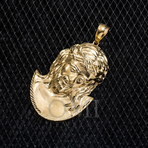 10K GOLD JESUS HEAD WITH CROWN OF THORNS PENDANT 10.2G