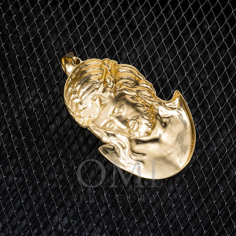 10K GOLD JESUS HEAD WITH CROWN OF THORNS PENDANT 10.2G