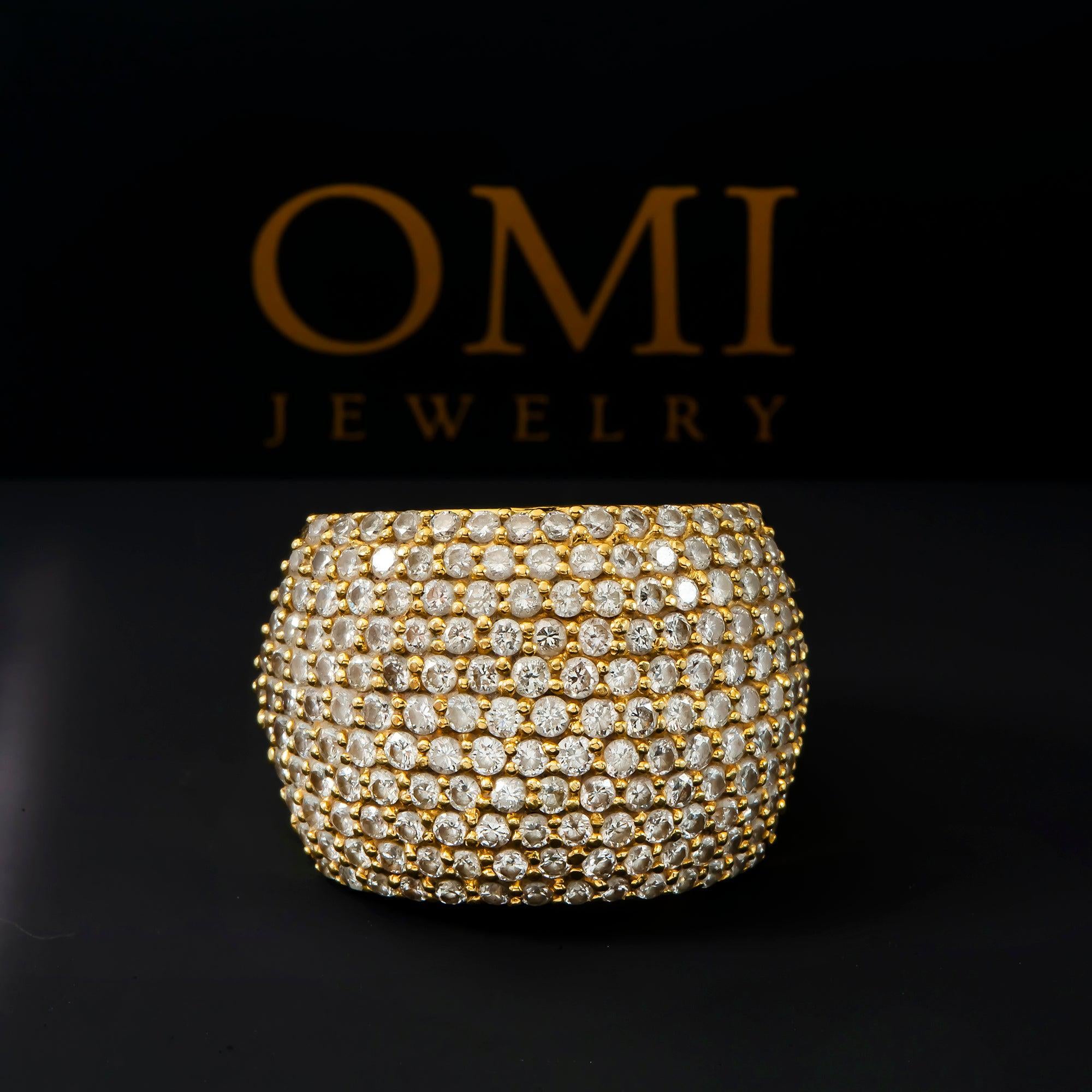 14K GOLD ROUND DIAMOND STATEMENT RING 3.50 CT