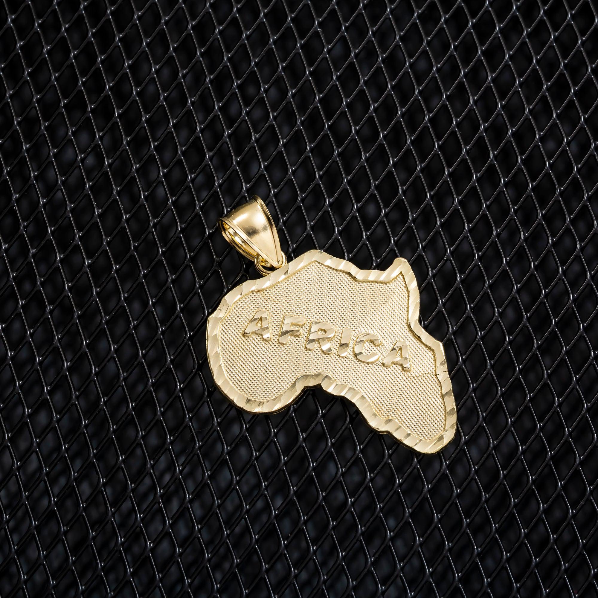 10K GOLD AFRICA PENDANT 5.4G