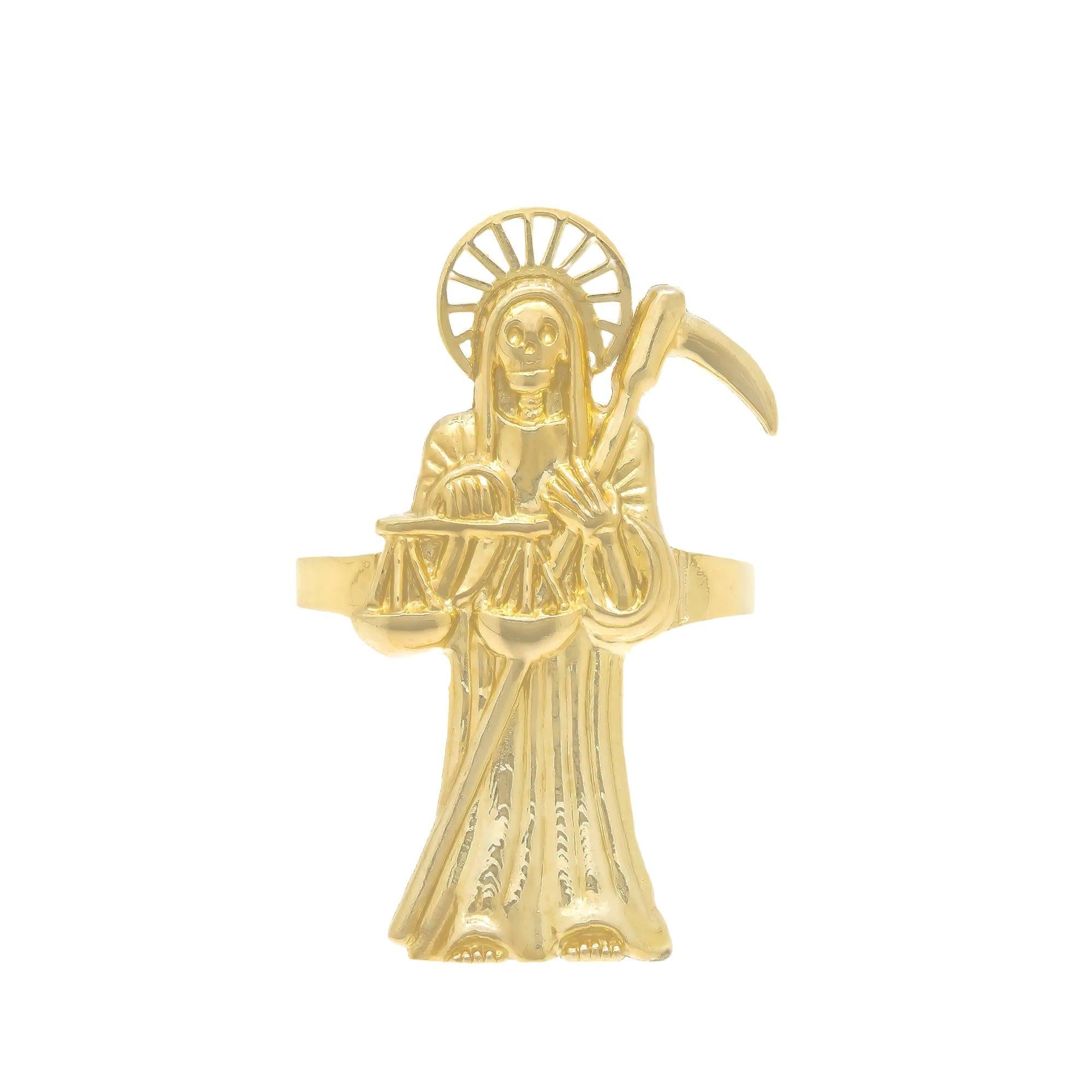 10K GOLD GRIM REAPER RING 3.4G