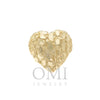 10K GOLD HEART NUGGET RING 2.8G