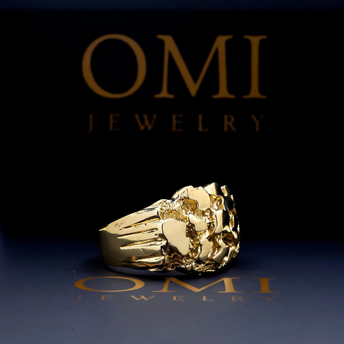 10K GOLD NUGGET RING 7.7G