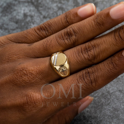 10K GOLD TWO TONE DOUBLE CROSS RING 6.0G