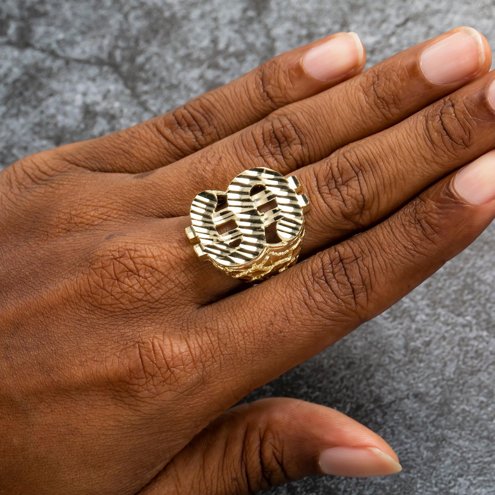 10K GOLD DOLLAR SIGN RING 12.1G