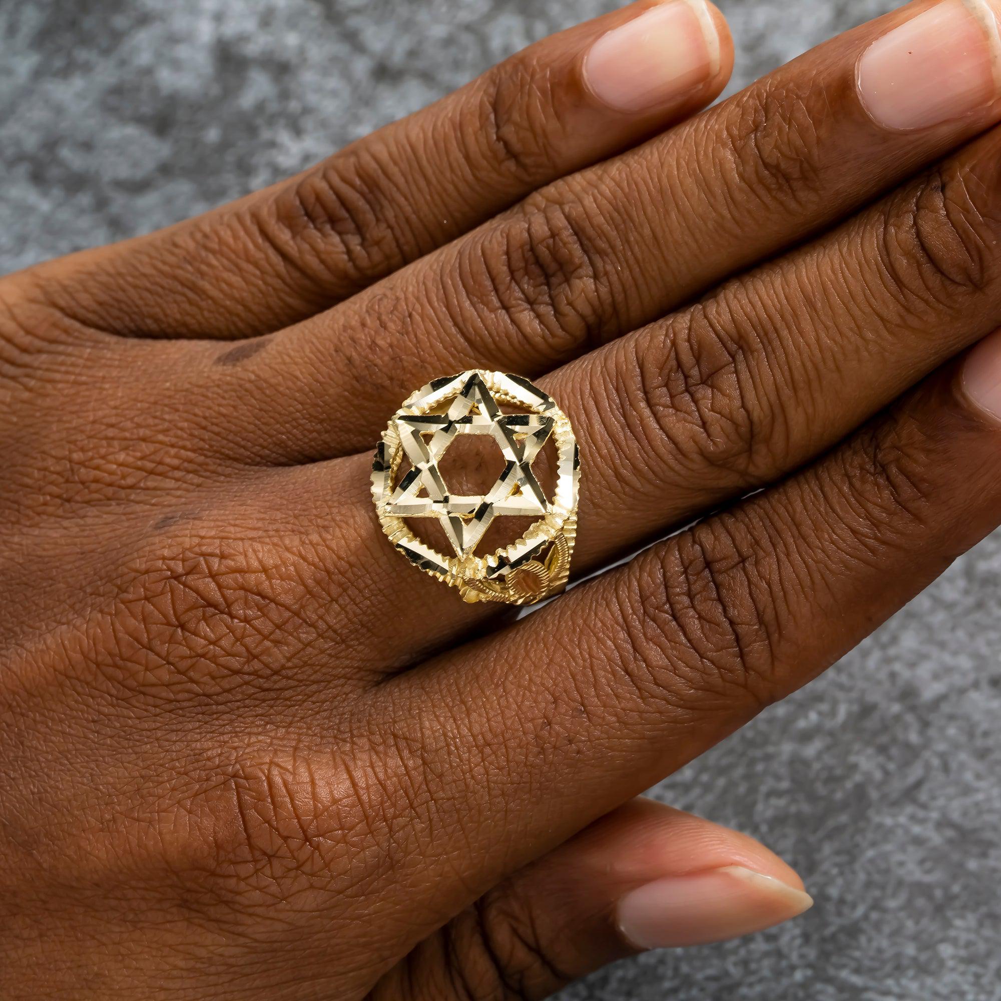10K GOLD STAR OF DAVID RING 5.0G