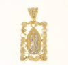 10K GOLD NUGGET TWO TONE MOTHER MARY PENDANT 12.9G