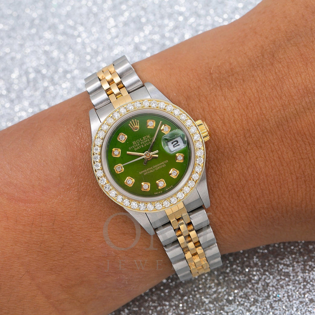 Rolex Datejust 6917 26MM Green Diamond Dial With Two Tone Jubilee Bracelet