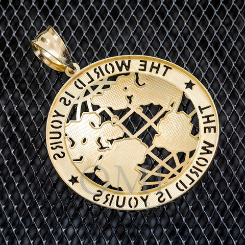 10K GOLD THE WORLD IS YOURS PENDANT 15.4G