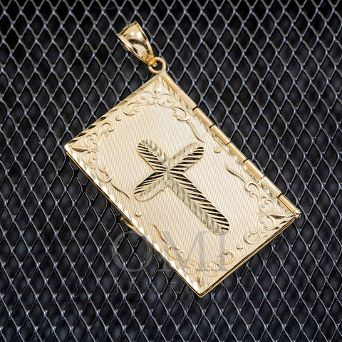 10K GOLD 3D HOLY BIBLE WITH PAGES PENDANT 45.0G