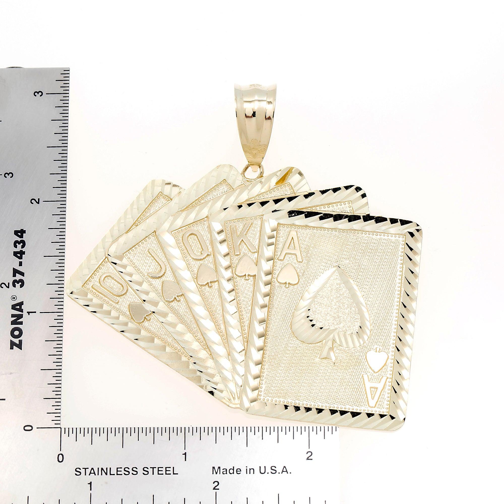 10K GOLD PLAYING CARDS PENDANT