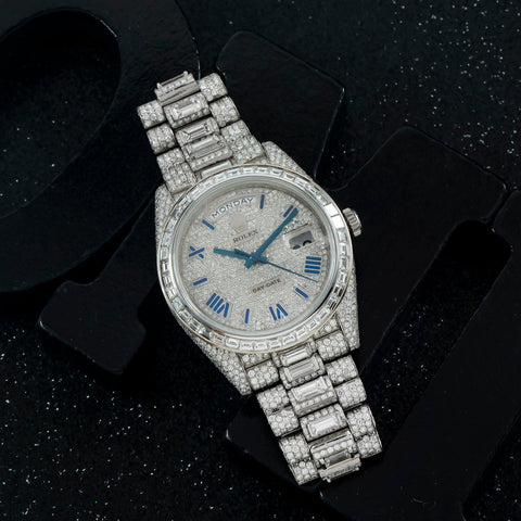 Rolex Day-Date 228206 40MM Diamond Dial And Bezel With Baguette Diamond Presidential Bracelet