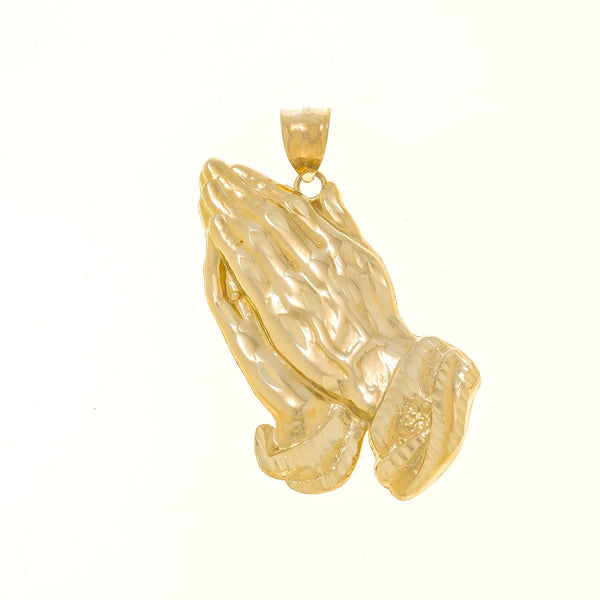 10K GOLD PRAYING HANDS PENDANT 6.8G OMI Jewelry