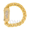10K GOLD TWO TONE CHINO LINK CHAIN ST JUDE ID BRACELET 37.4G WITH DIAMONDS