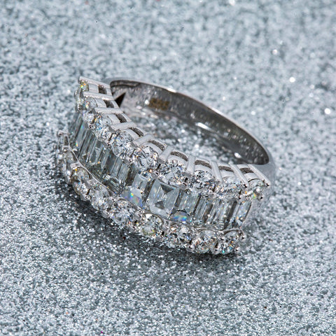 14K GOLD FANCY BAGUETTE DIAMOND RING 2.95 CT