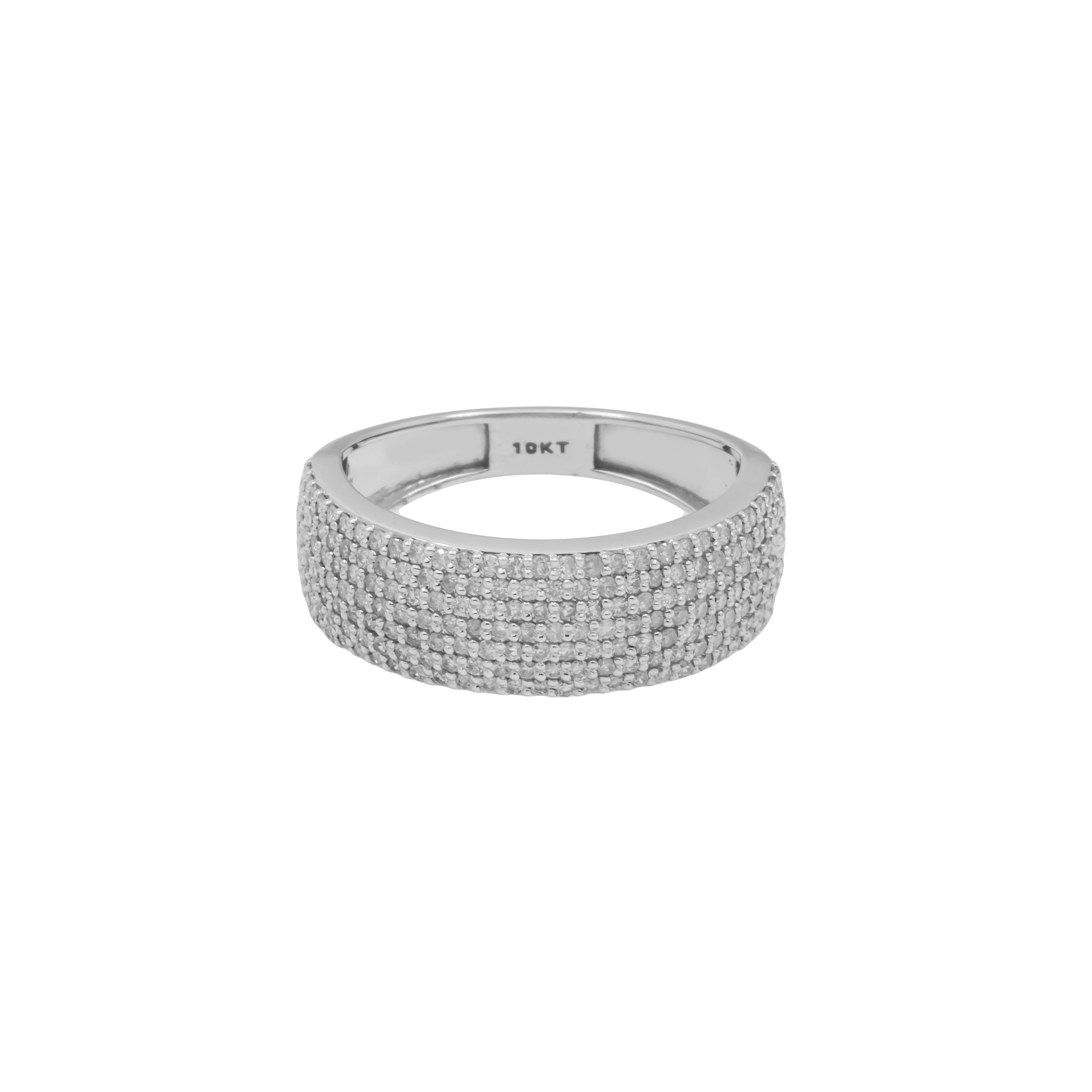 10K GOLD ROUND DIAMOND HALF ETERNITY BAND RING 1.32 CT