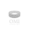 14K GOLD ROUND AND BAGUETTE DIAMOND HALF ETERNITY BAND RING 1.02 CT