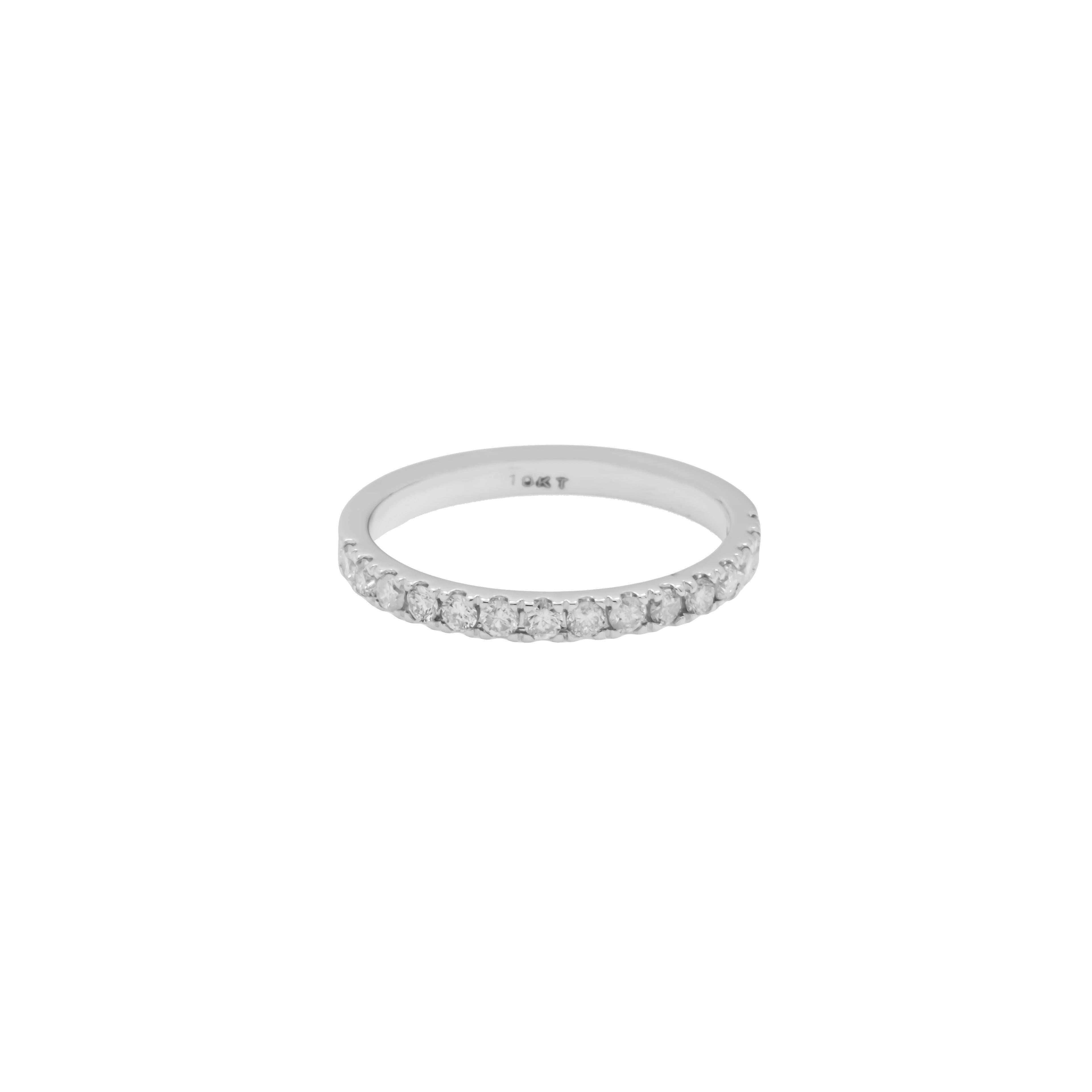 10K GOLD ROUND DIAMOND HALF ETERNITY BAND RING 0.55 CT