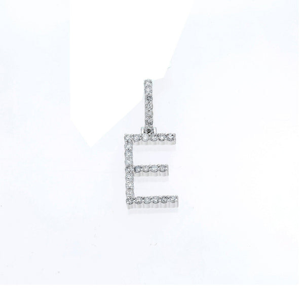 10K GOLD ROUND DIAMOND INITIAL E PENDANT 0.50 CT