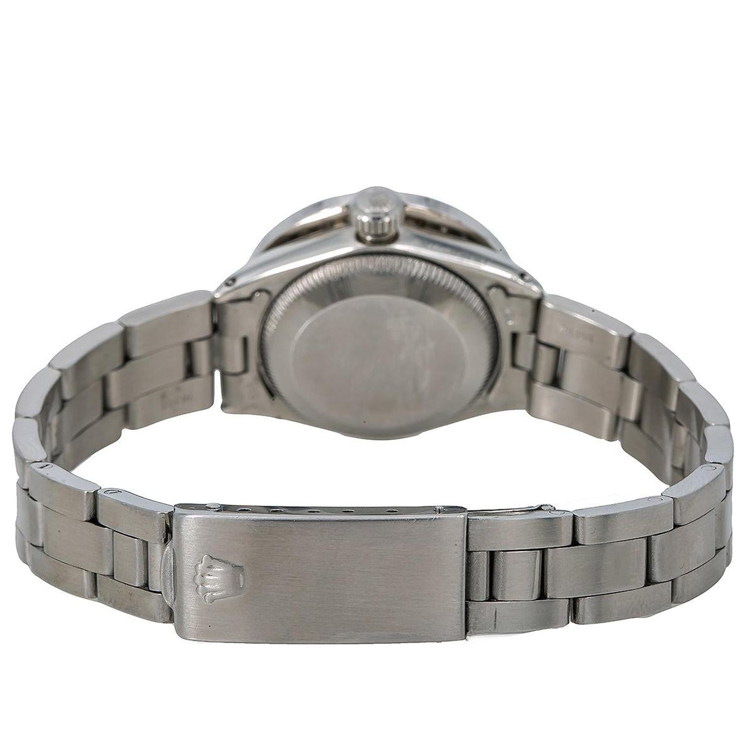 Rolex Datejust 26MM 69160 Pink Mother of Pearl Diamond Dial Diamond Bezel Stainless Steel Oyster Bracelet 1.25ct