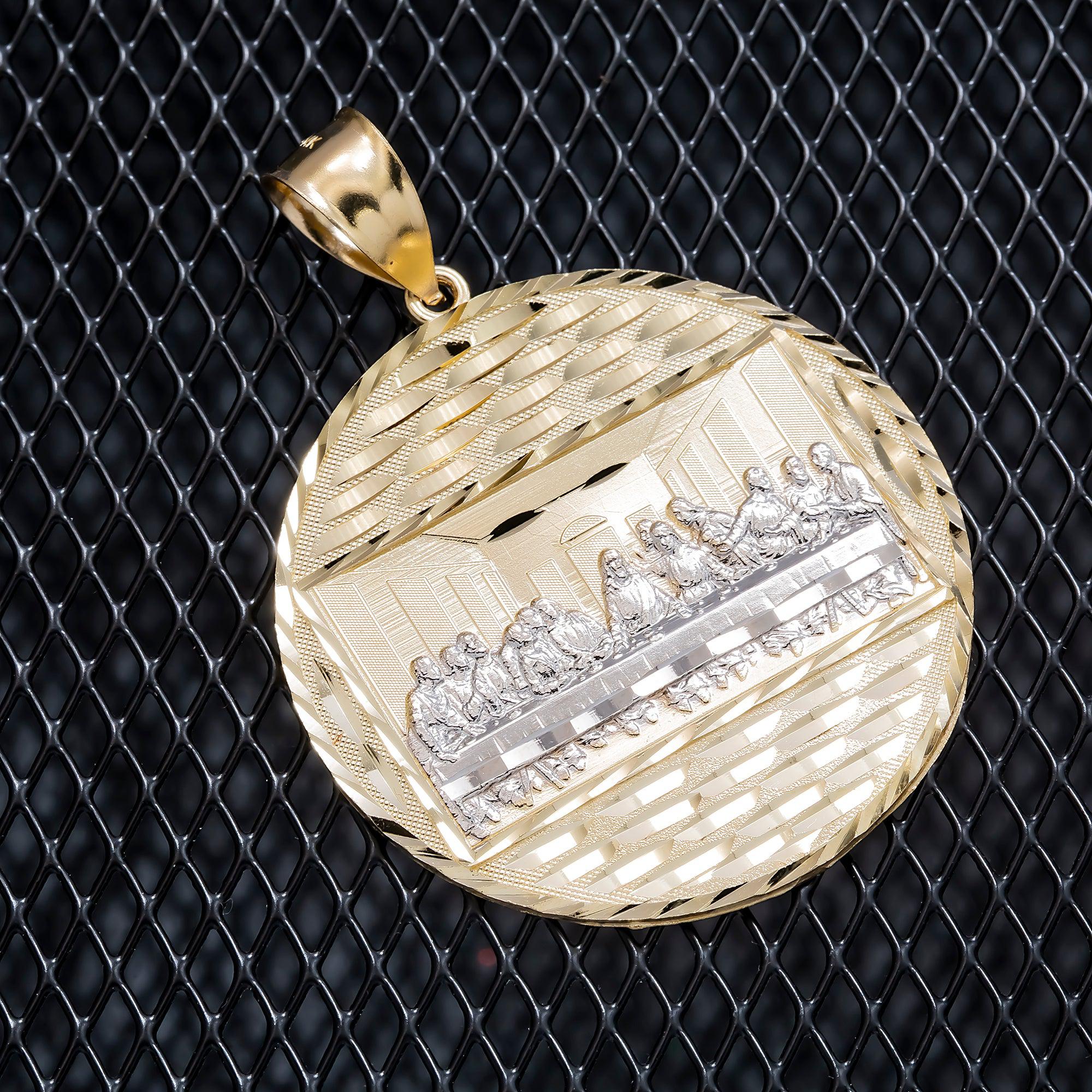 14K GOLD TWO TONE LAST SUPPER PENDANT 11.1G