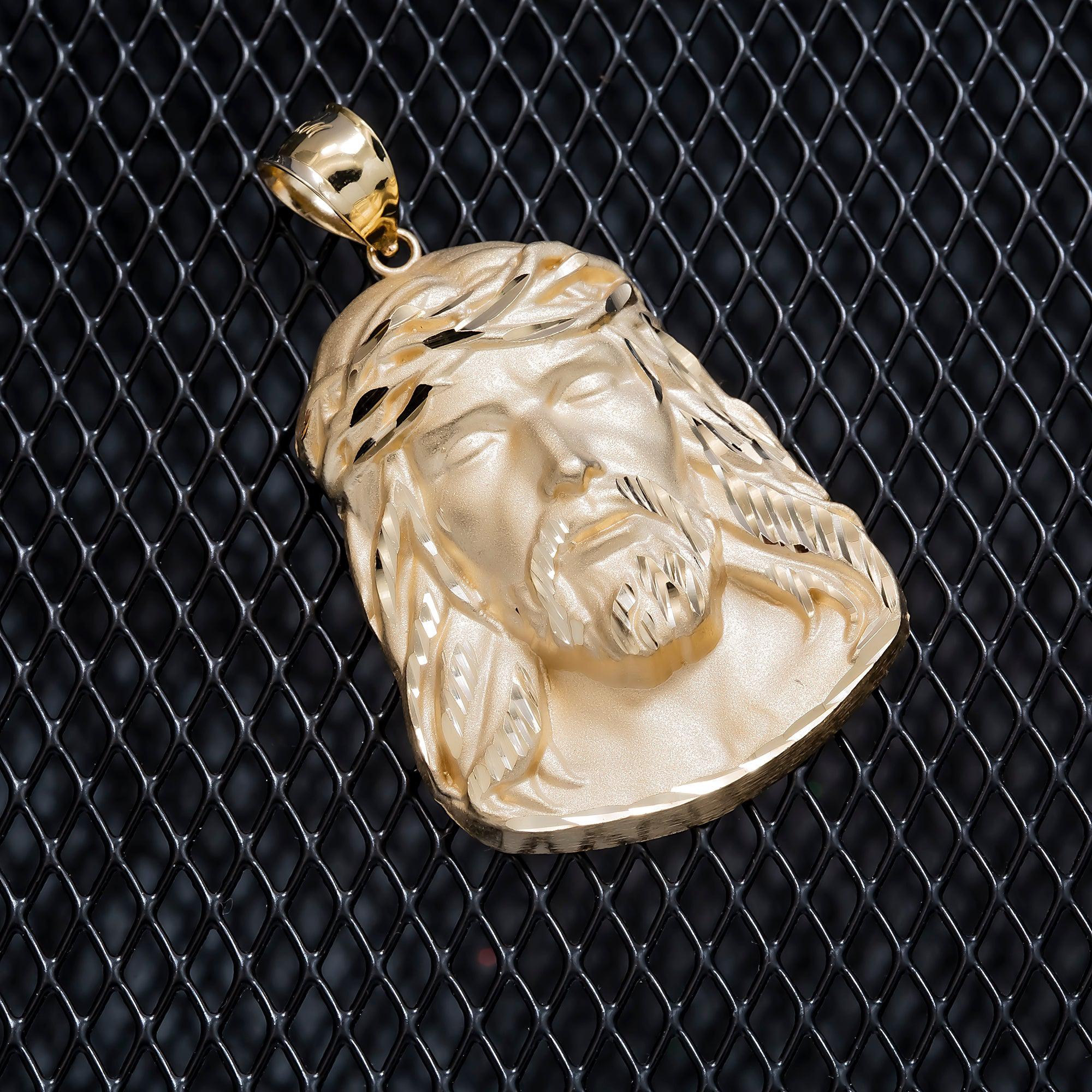 14K GOLD JESUS HEAD PENDANT 10.3G