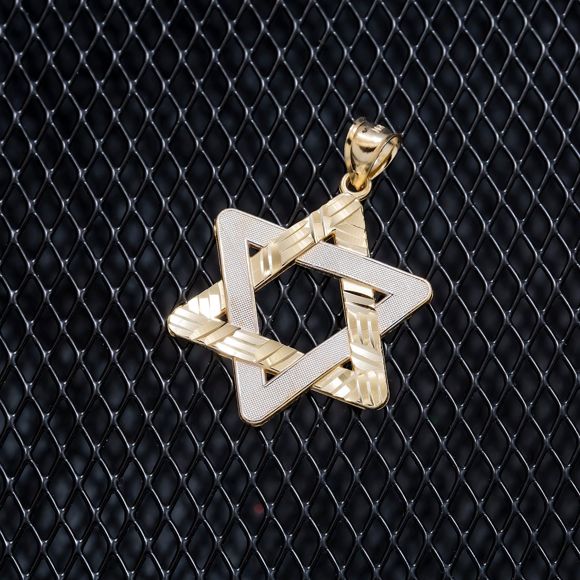 14K GOLD STAR OF DAVID PENDANT 4.0G