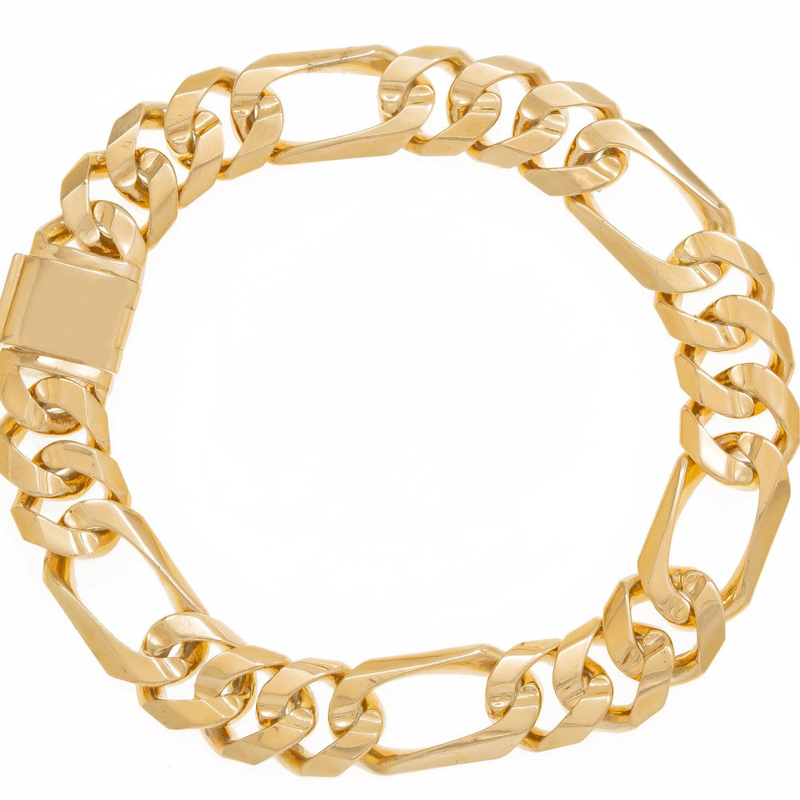Men's Plain Gold Figaro Bracelets