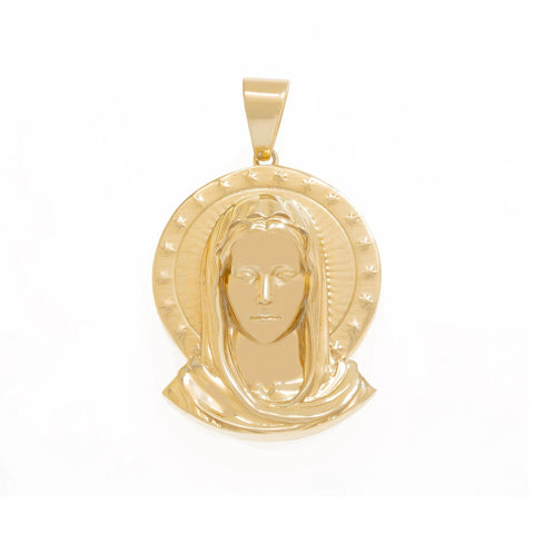 14K GOLD MOTHER MARY PENDANT 12.9G