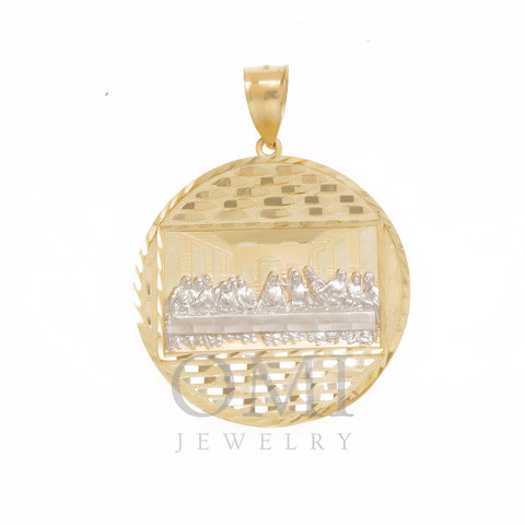 14K GOLD TWO TONE LAST SUPPER PENDANT 11.1G
