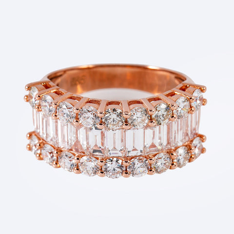 14K GOLD FANCY BAGUETTE DIAMOND RING 2.95 CT