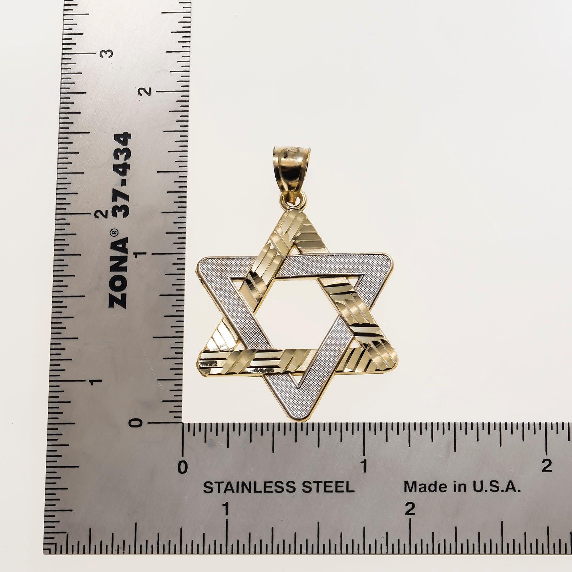14K GOLD STAR OF DAVID PENDANT 4.0G