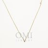 14K GOLD DIAMOND INITIAL V NECKLACE 0.05 CT