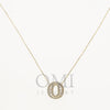 14K GOLD BAGUETTE DIAMOND INITIAL O NECKLACE 0.40 CT