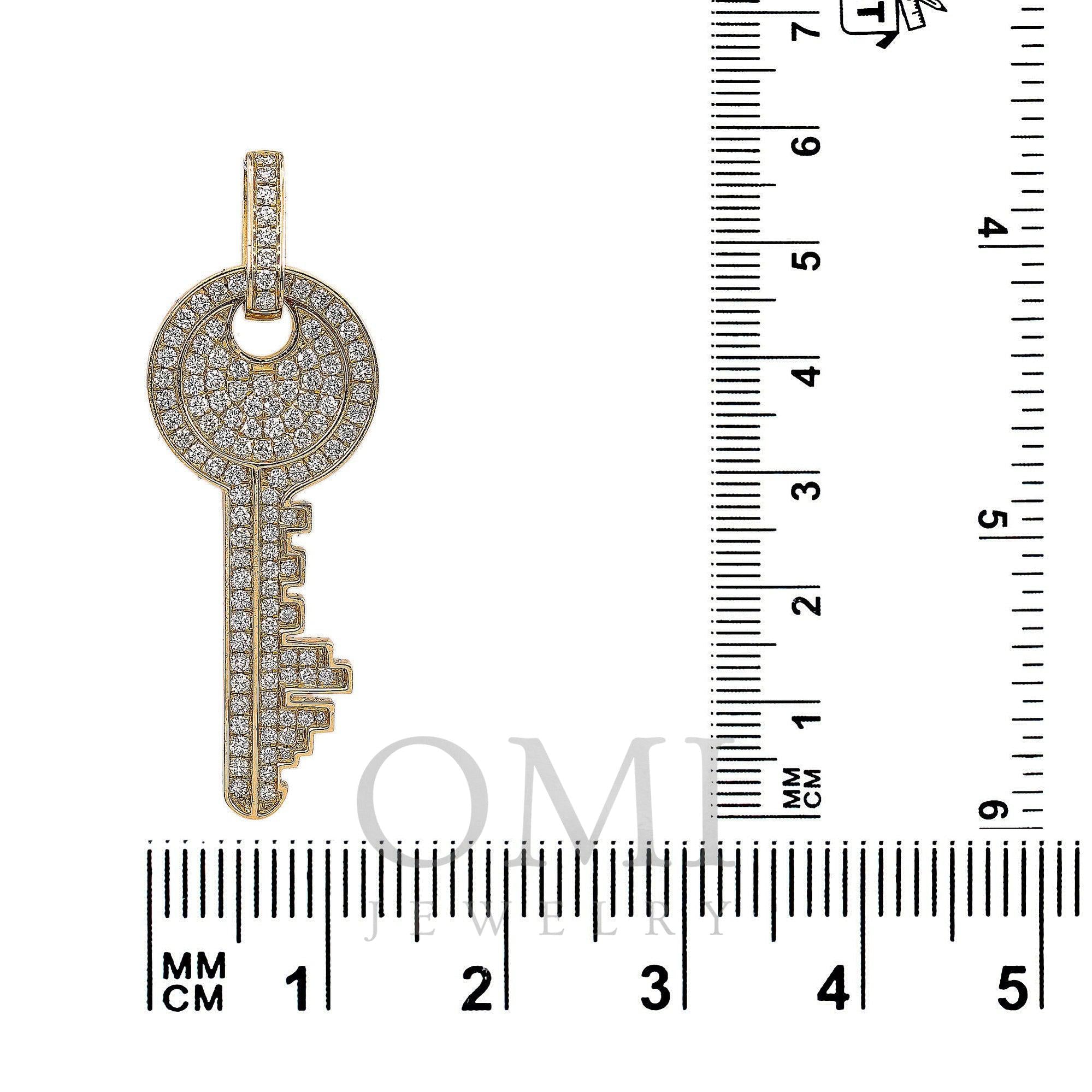 14K GOLD DIAMOND KEY PENDANT 1.62 CT