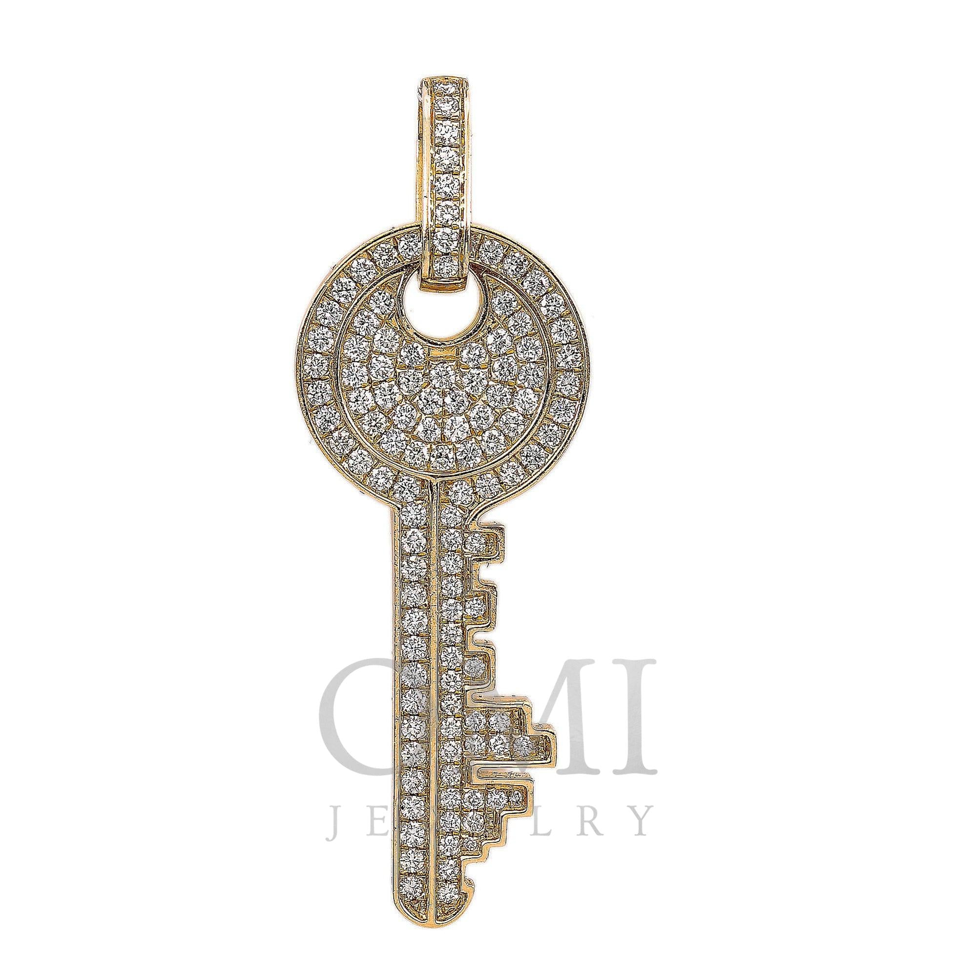 14K GOLD DIAMOND KEY PENDANT 1.62 CT