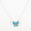 14K GOLD DIAMOND BUTTERFLY WITH TURQUOISE NECKLACE 0.62 CTW
