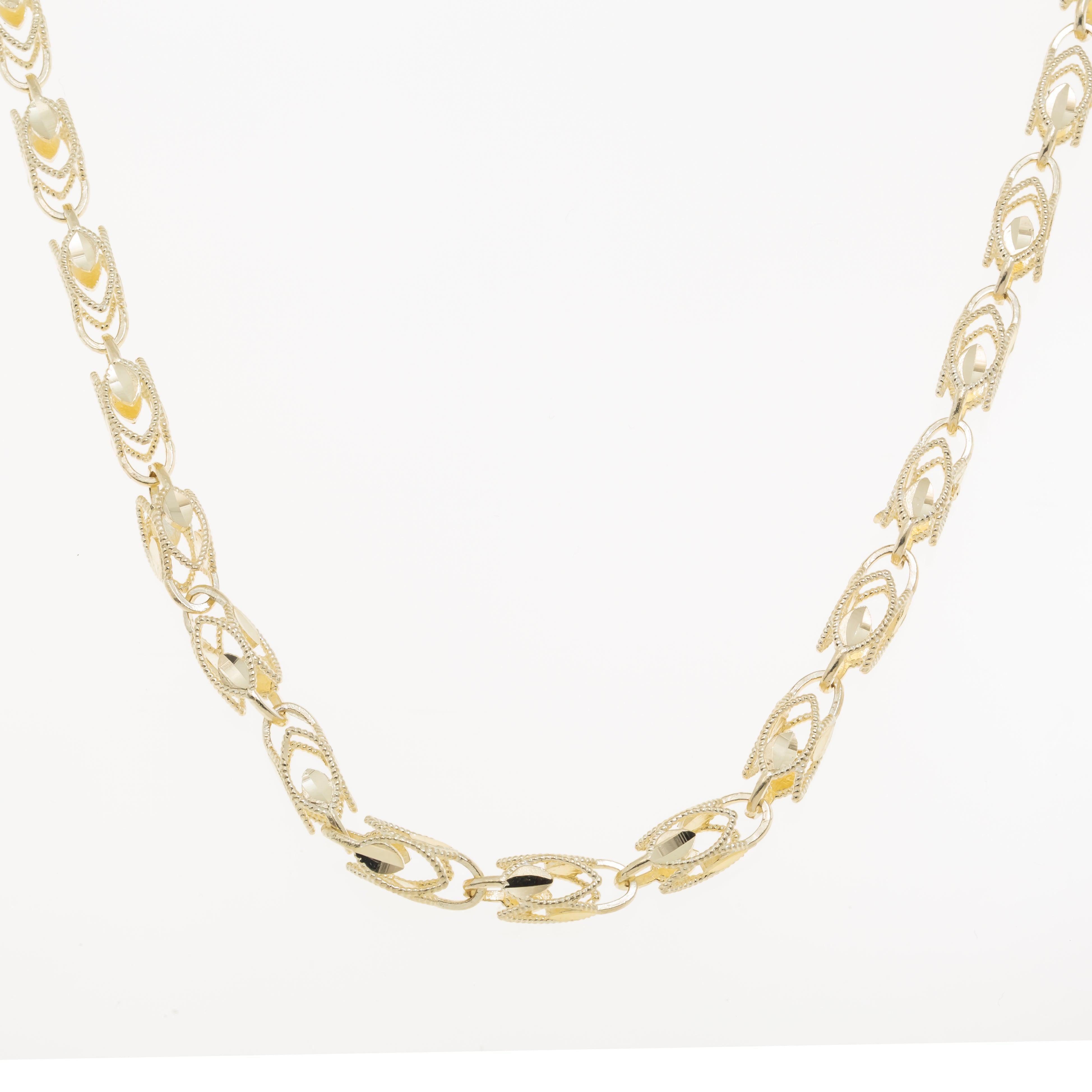 Men's 18k Men's 14K Yellow Gold Hollow Cuban Chain Necklace 26