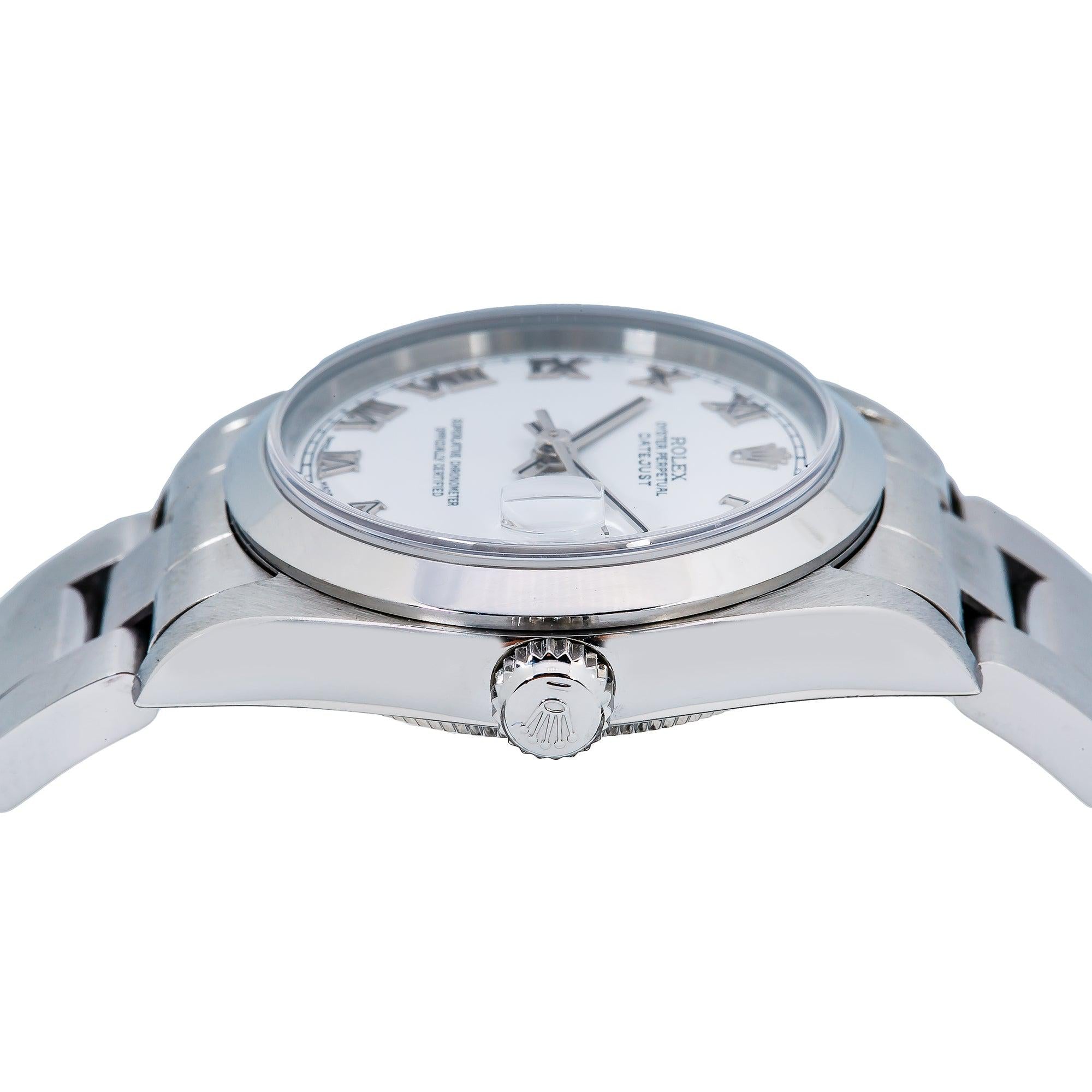 Rolex Datejust 31MM 78240 White Roman Dial Smooth Bezel Stainless Steel Oyster Bracelet