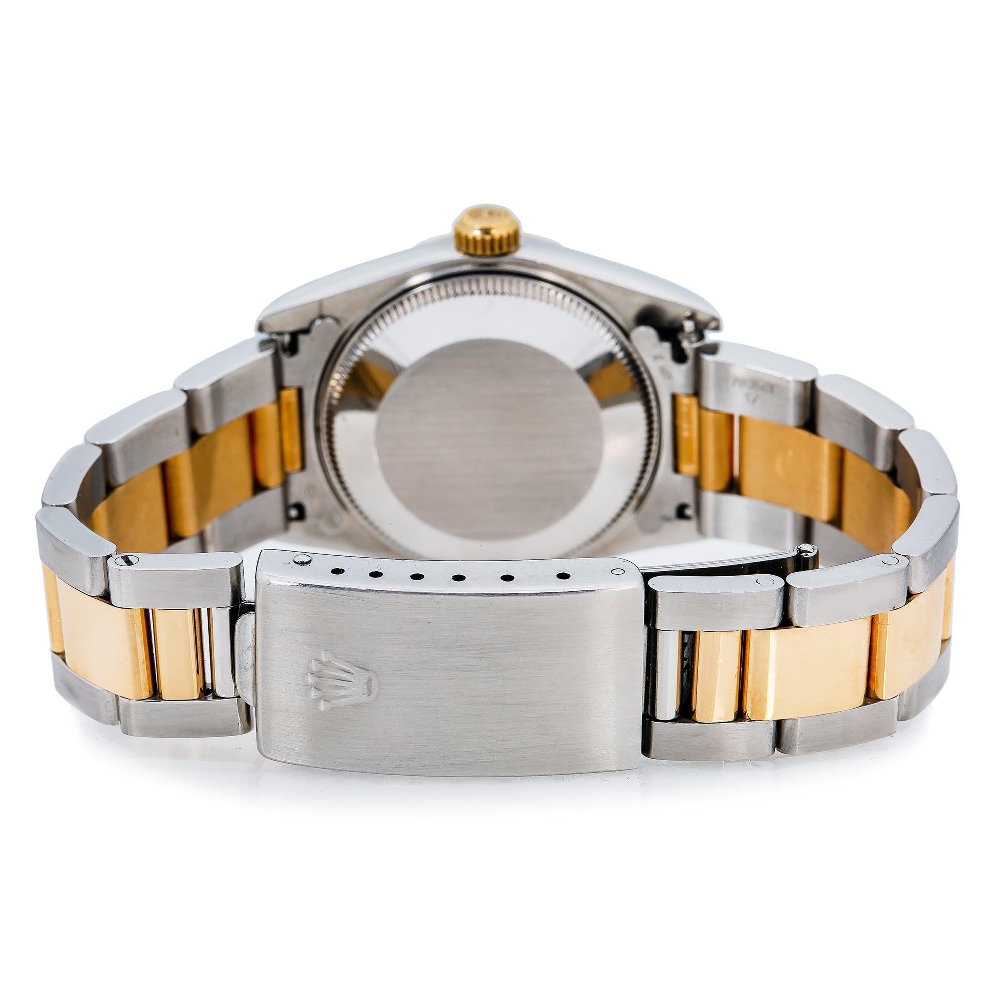 Rolex Datejust 31MM 6824 Ivory Pattern Dial Fluted Bezel Two Tone Yellow Gold Oyster Bracelet