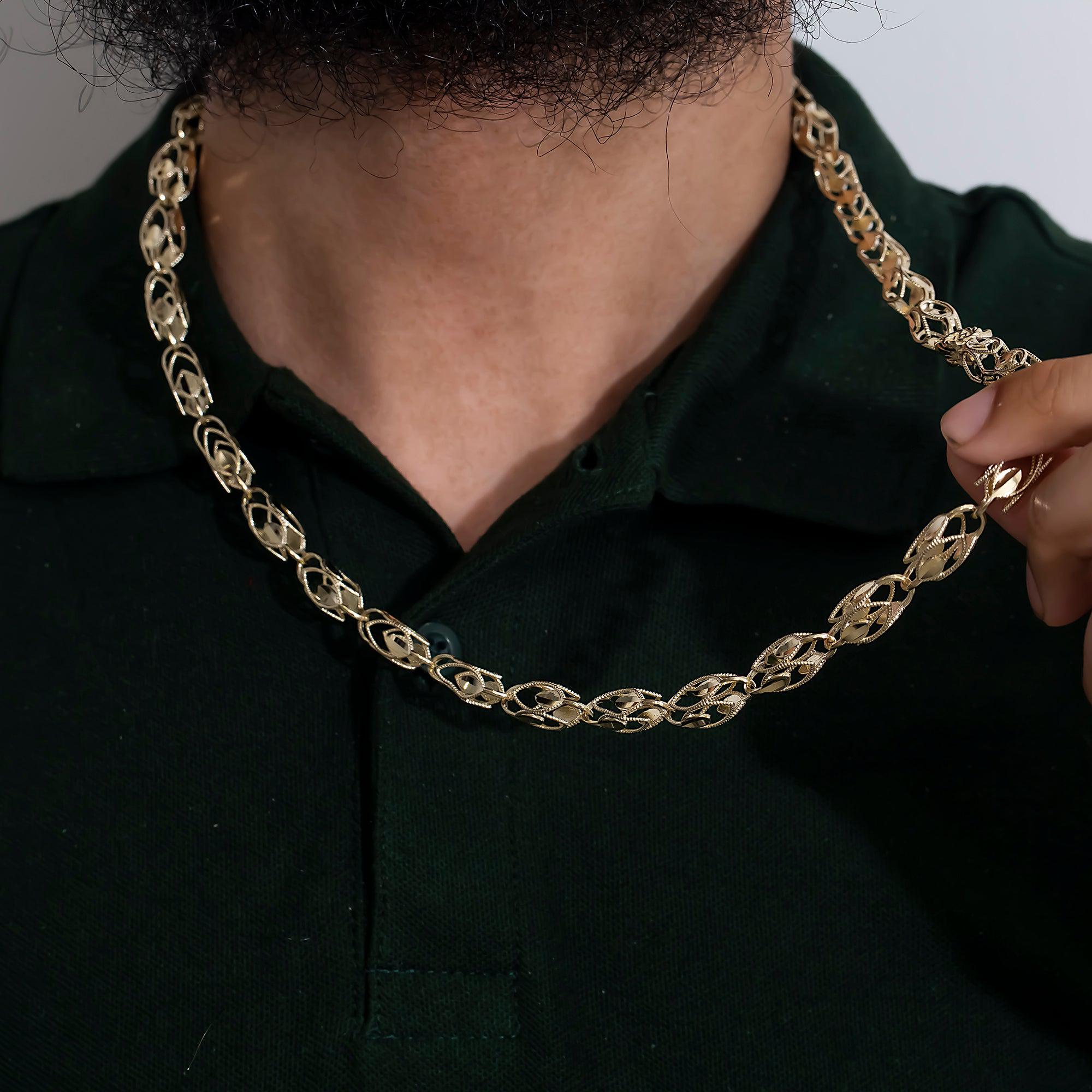 14K GOLD 7.58MM TURKISH LINK CHAIN