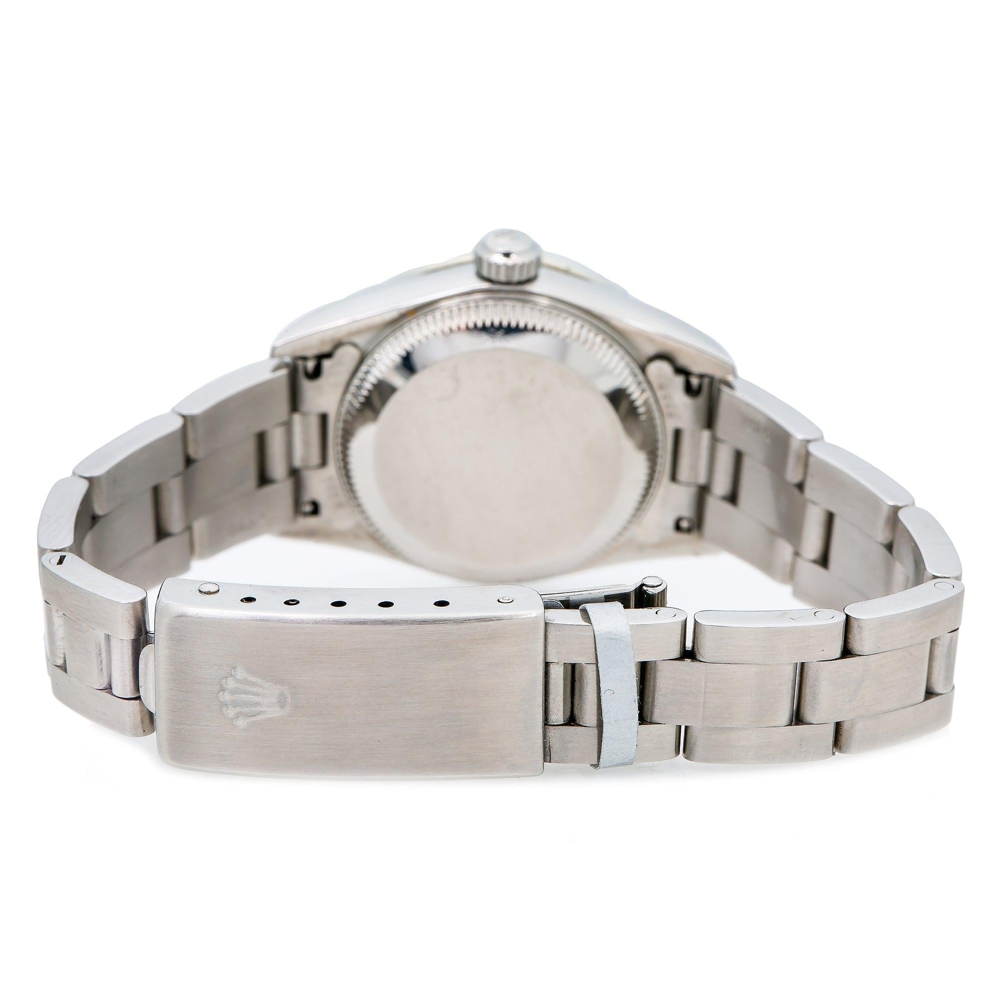 Rolex Oyster Perpetual 26MM 76094 Silver Diamond Dial Diamond Bezel Stainless Steel Oyster Bracelet