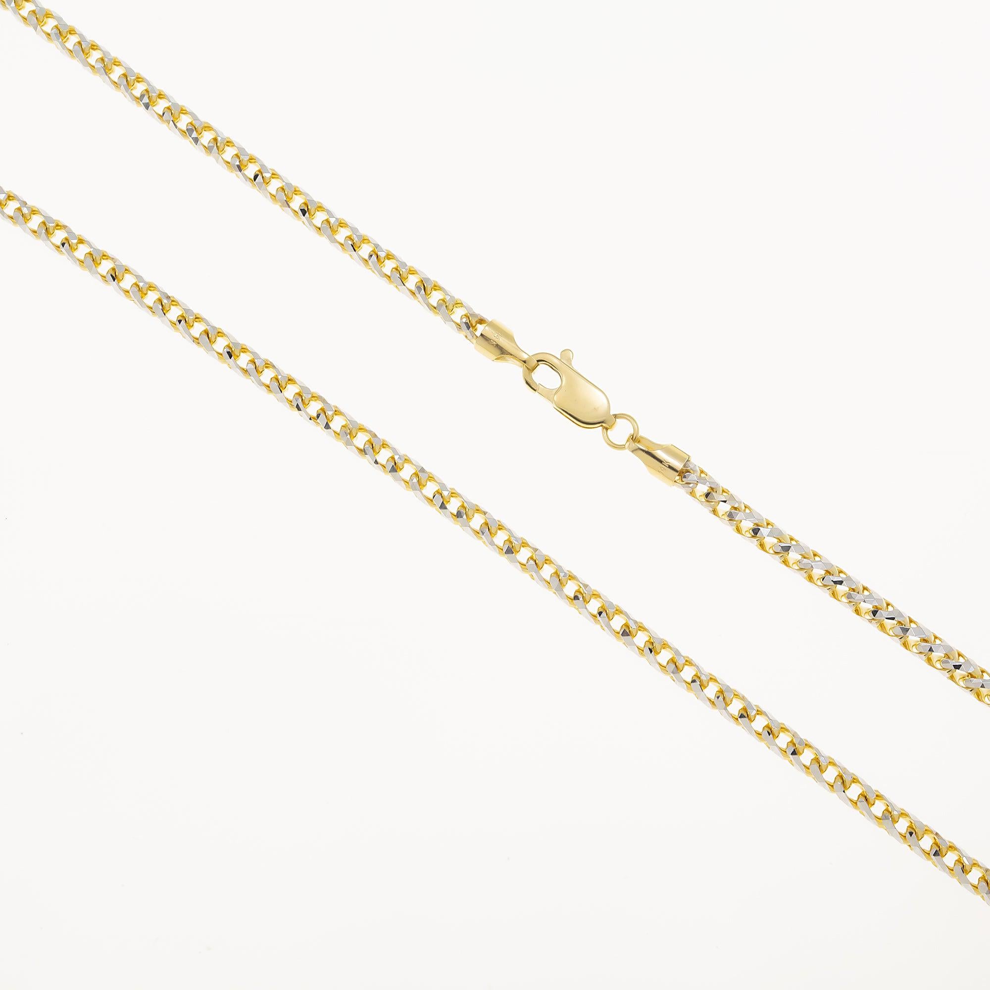 14K GOLD DIAMOND CUT 5MM SOLID CURB CHAIN