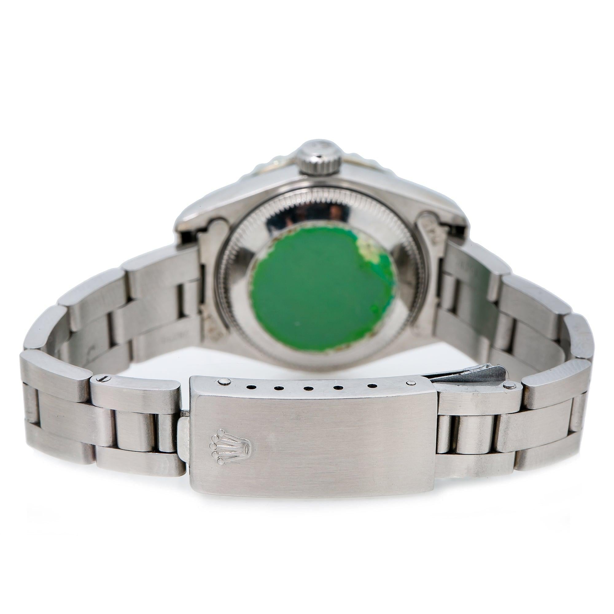 Rolex Date 26MM 6916 Blue Dial Diamond Bezel Stainless Steel Oyster Bracelet