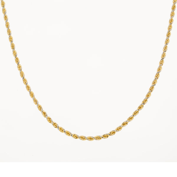 14K GOLD DIAMOND CUT 2.65MM SOLID ROPE CHAIN