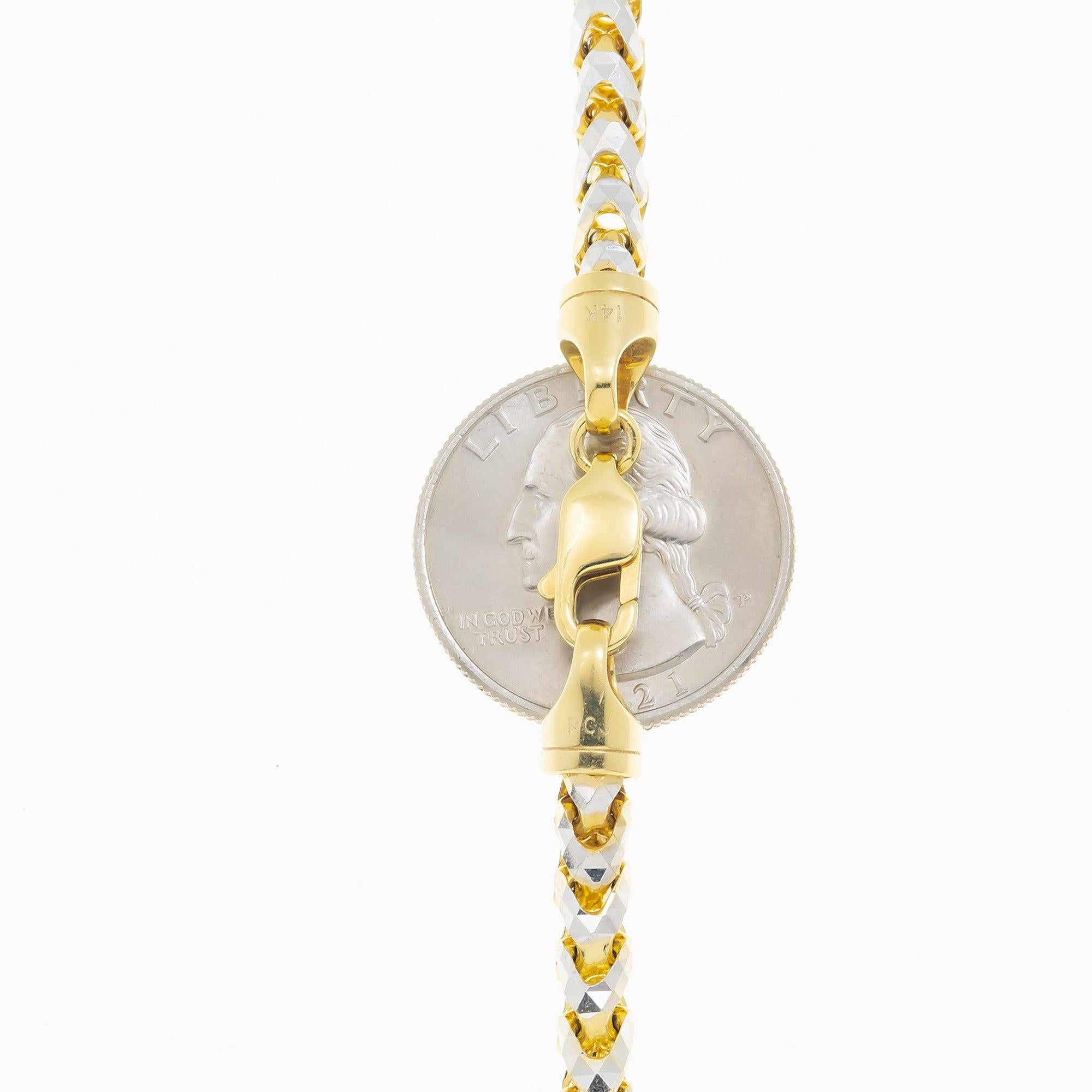 14K GOLD DIAMOND CUT 3MM SOLID CUBAN LINK CHAIN