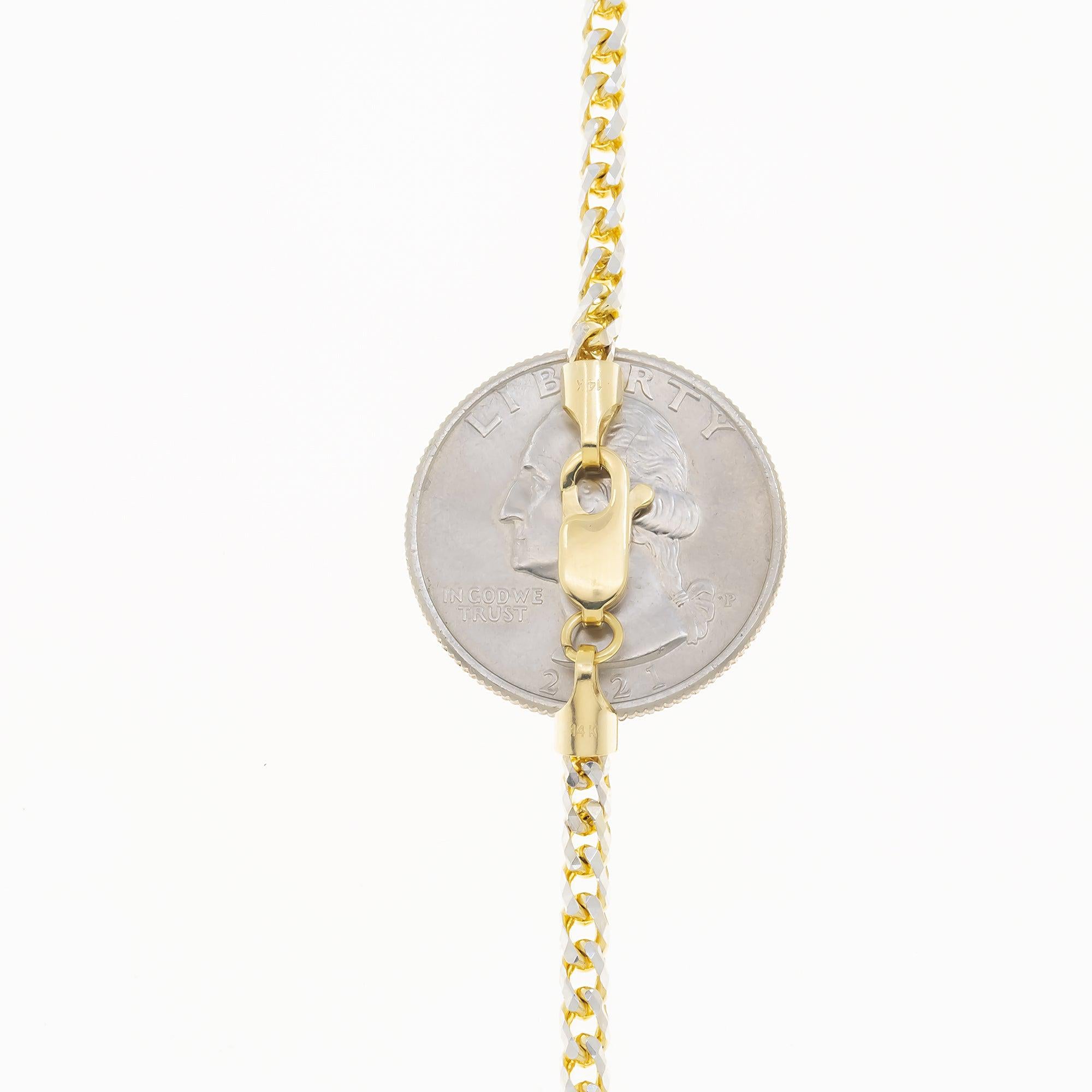 14K GOLD DIAMOND CUT 5MM SOLID CURB CHAIN